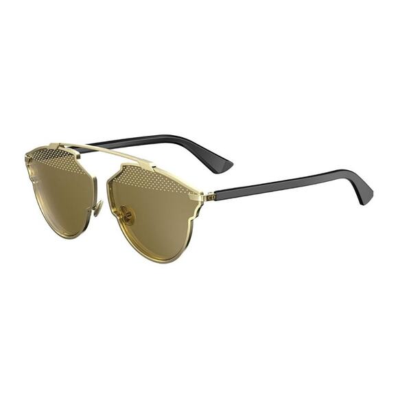Christian Dior So Real Studded Designer Sunglasses Gold Black Italian Aviators - Picture 8 of 16